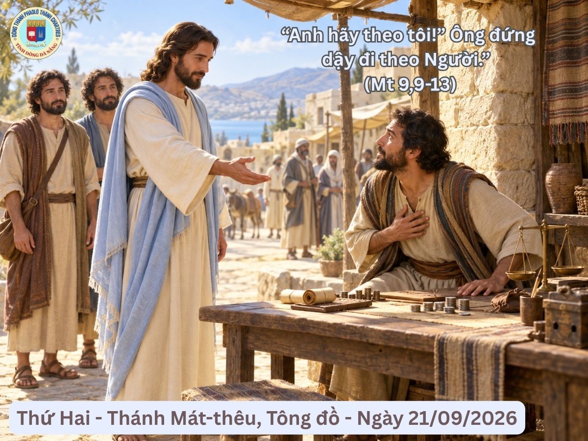 Suy Niệm Lời Chúa - Thứ Hai - Thánh Mát-thêu, Tông đồ, Lễ kính - Ngày 21/09/2026